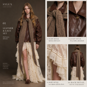 01 · Leather Jacket & Lace Dress