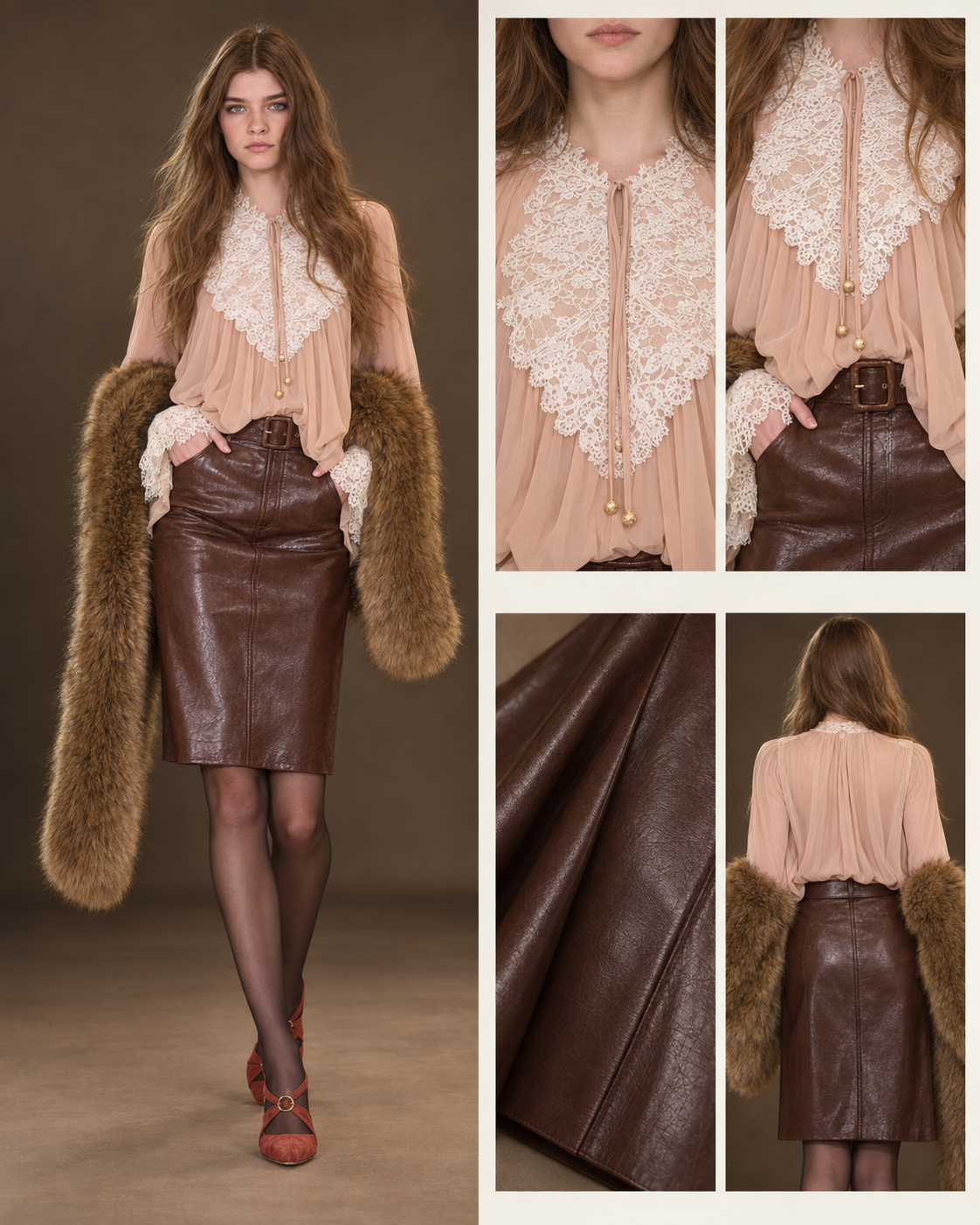 03 · Red Leather Skirt Set